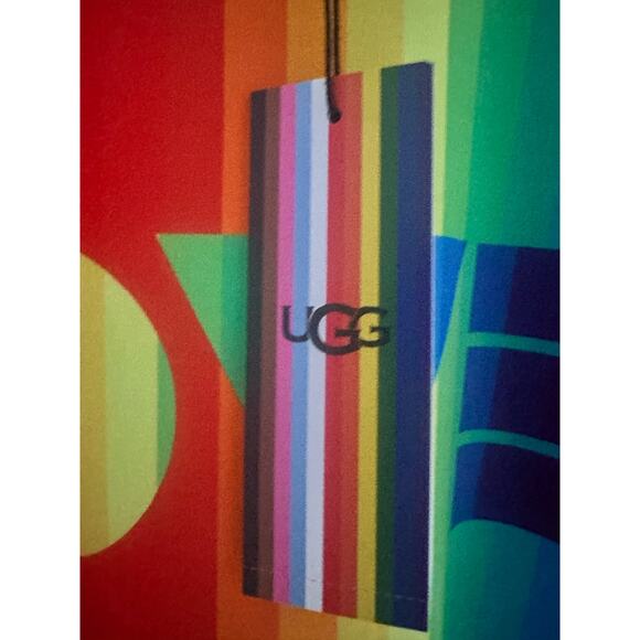 UGG Rainbow Stripes Pride Ugg Logo Tee Women T Shirts Sz XS NWT - Picture 3 of 8